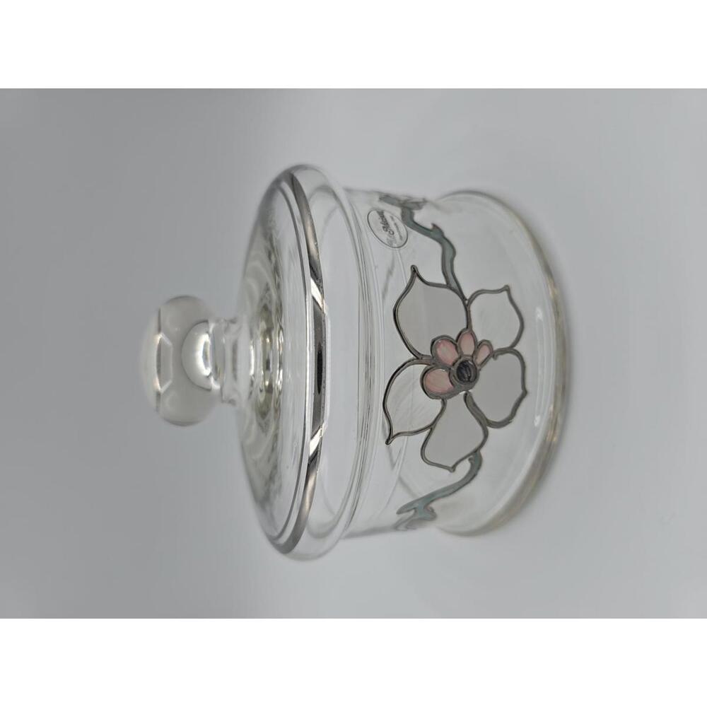 Vintage Italian Hand Painted Glass Vanity Jar with Lid – La Maison Handmade